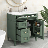 30'' Bathroom Vanity with Top Sink,Bathroom Storage Cabinet with 2 Drawers and a Tip-out Drawer, Single Sink Bathroom Vanity