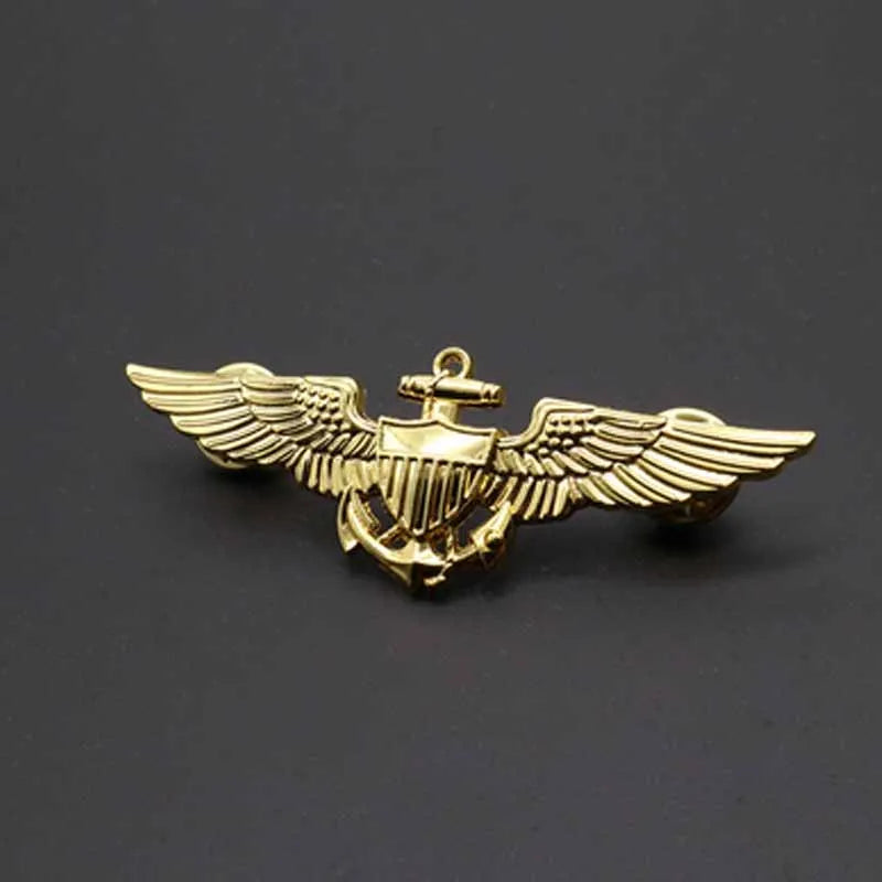 Classic Men Brooches Vintage WWII USAF Wings Military Command Pilot Metal Wings Metal Badge Pin Army Fans Nostalgic souvenirs