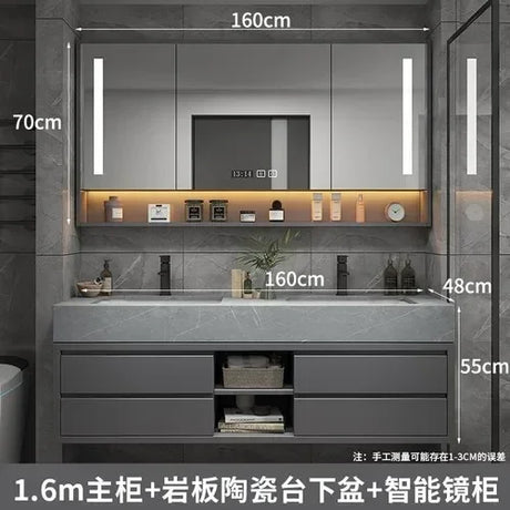 Slim Storage Vanity Bathroom Cabinets Storage Smart Vanity Bathroom Cabinets Mirror Corner Armadietto Hotel Furniture YX50BC