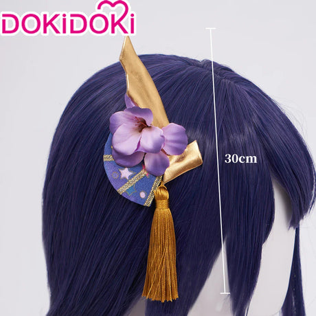 Raiden Shogun Baal Wig Gradient Dyeing Wig Game Genshin Impact Cosplay DokiDoki Baal Cosplay Wig Christmas Free Cap