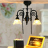 1:12 Dollhouse Miniature LED Lamp Ceiling Lamp Chandelier Droplight Lighting Home Furniture Model Doll House Decor Toy