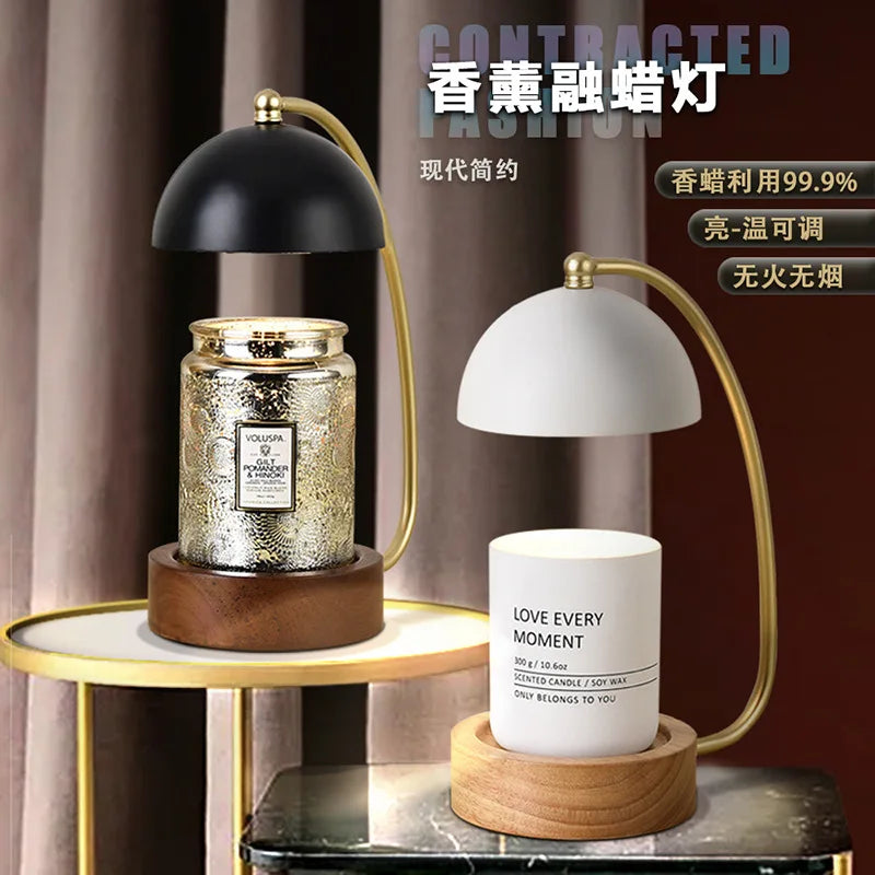 Aromatherapy Candle Heater Essential Oil Melting Wax Table Lamp Living Room Diffuser Night Lights Bedroom Timed Ambient Light