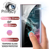 Privacy or HD Tempered Glass For Samsung Galaxy S24 S23 S22 Ultra Anti Spy Screen Protectors S21 Plus Note 20 Note20 Luxury 5G