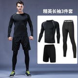 Quick-drying tights set men's running fitness training clothes cycling sports thermal underwear high elastic leggings