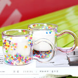 200ml Multicolor Heart Shaped Quicksand Cup Creative Double Layer Glass Cup Coffee Mug Milk Tea Juice Water Glass Drinkware