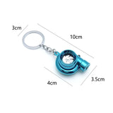 LED Mini Turbo Sound Turbocharger Keychain Spinning Turbine Key Chain Ring Keyring Keyfob Car Keyring Car Interior Accessories