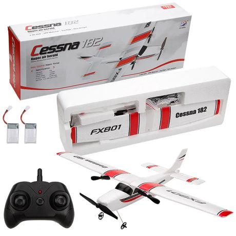 Fx801 Remote Control Aircraft Cessna 182 Fixed-Wing Remote Control Foam Aircraft Model RC Airplane Toys Glider Practice RTF