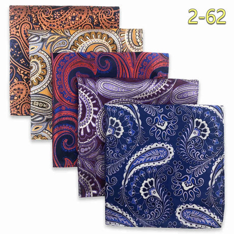 5 Pieces Colorful Assorted Mens Pocket Square Silk Classic Handkerchief Set Gift