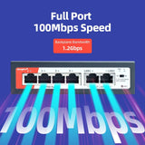 TengFei POE Switch 6Port 100Mbps Switch 4 PoE+2 UpLink With Internal Power Office Home Network Hub for IP Camera with Phone