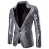 Men's Suit Round Sequin Pocket Single Row Button Wedding Groom Stage Show Hosting Dinner Menswear Bar Dance Casual Men Blazer