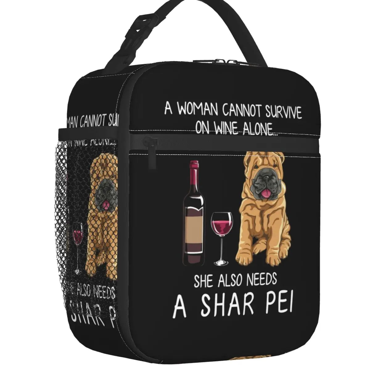 Custom Dachshund And Wine Funny Dog Lunch Bag Women Thermal Cooler Insulated Lunch Boxes for Children School