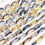 20/30Pcs/Lot Classic Stainless Steel Chain Rotating Rings for Men and Women Mixed Spinner Corkscrew Fashion Charm Jewelry Gift