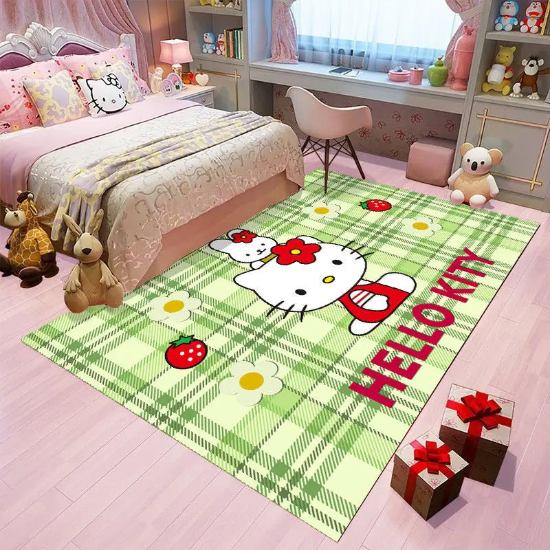 Keeppley Kitty Animation Derivatives Crystal Velvet Mat Home Floor Decoration Living Room Anti-Skid Carpets