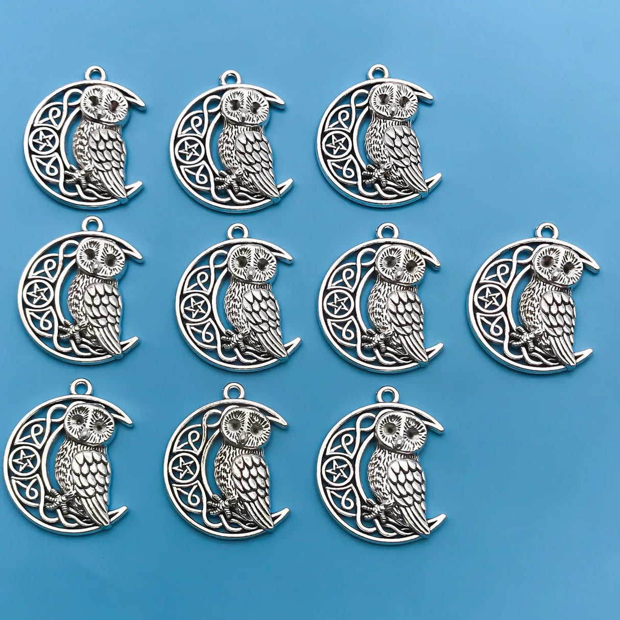 10/20Pcs Alloy Retro Silvery Animal Shape Charms Horse Owl European and American Style Creative Pendants For Bracelet Necklace