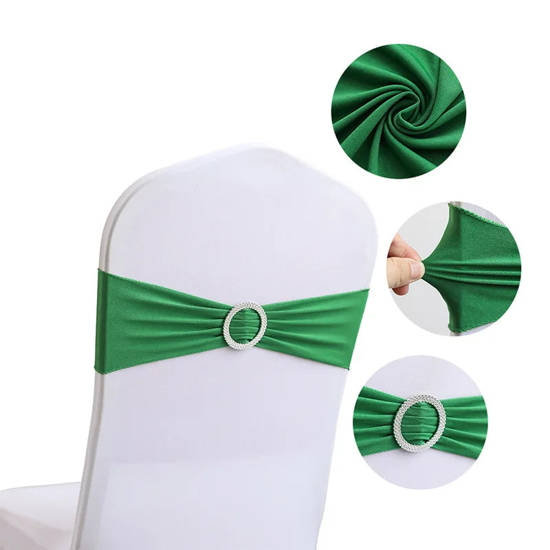 10pcs/set Ribbon Bowknot Hotel Multifunctions Solid Color Dining Chair Sashes Wedding Banquet Party Decorations Hote Home Decor