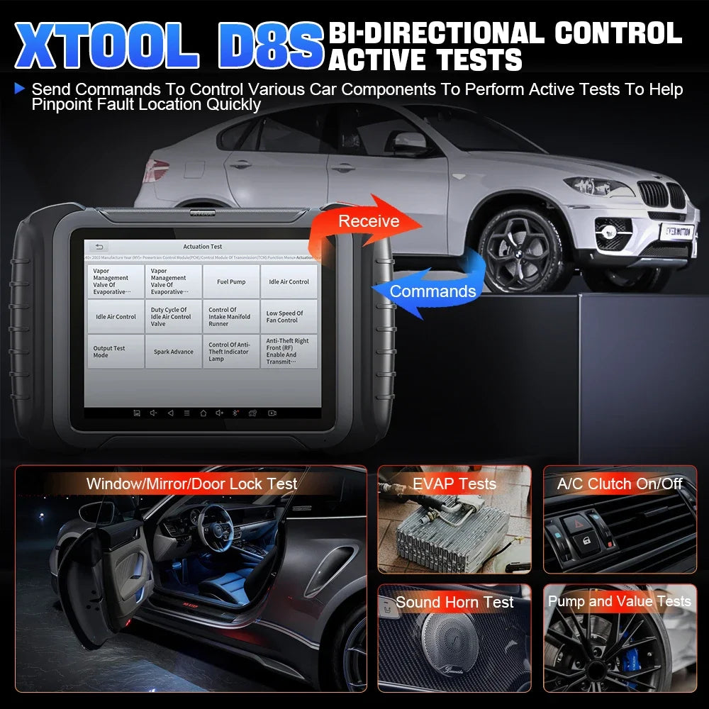 XTOOL D8S All System Car Diagnostic Tools ECU Coding Active Test Key Programmer 38 Service Topology Mapping  With CAN FD DOIP