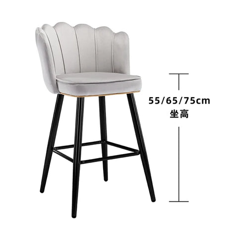 Leather High Bar Chair Modern Nordic Luxury Blue Minimalist Dining Chairs Metal Design Banqueta Giratria Furniture Bar Chair