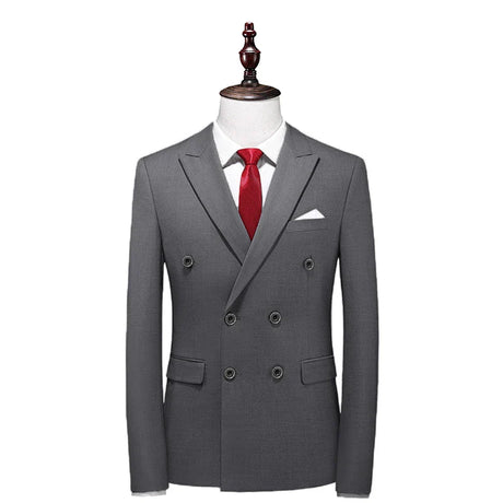 2023 Fashion New Men's Casual Boutique Slim Double Breasted Solid Color Business Wedding Suit Blazers Dress Jacket Coat