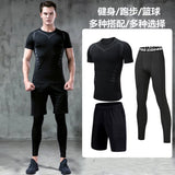 Quick-drying tights set men's running fitness training clothes cycling sports thermal underwear high elastic leggings