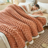 Winter Warm Blanket Skin-Friendly Bedspread Solid Striped Throw Blankets Sofa Air Conditioning Blanket For Bedroom