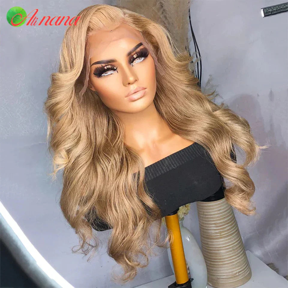 Light Ash Blonde Colored Glueless Wear Go 13x4 Lace Frontal Wig Body Wave Human Hair Honey Blonde 5x5 Lace Closure Wig For Women