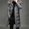 Fashion Men's Winter Long Down Coat Fur Hooded Windproof Warm Thick Jacket