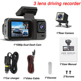 3 Channel Dash Cam for Cars Camera Black Box 1080P Video Recorder Rear View Camera for Vehicle Car DVR car accessories