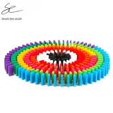 New Kids 100/300/500pcs Children Color Sort Rainbow Wood Domino Blocks Kits Early Bright Dominoes Games Educational Toys Gift