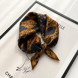 100% Natural Real Silk Scarf Women New Print Neck Hairband Square Shawl Neckerchief Female Hijab Poncho Bandana Headband 2023