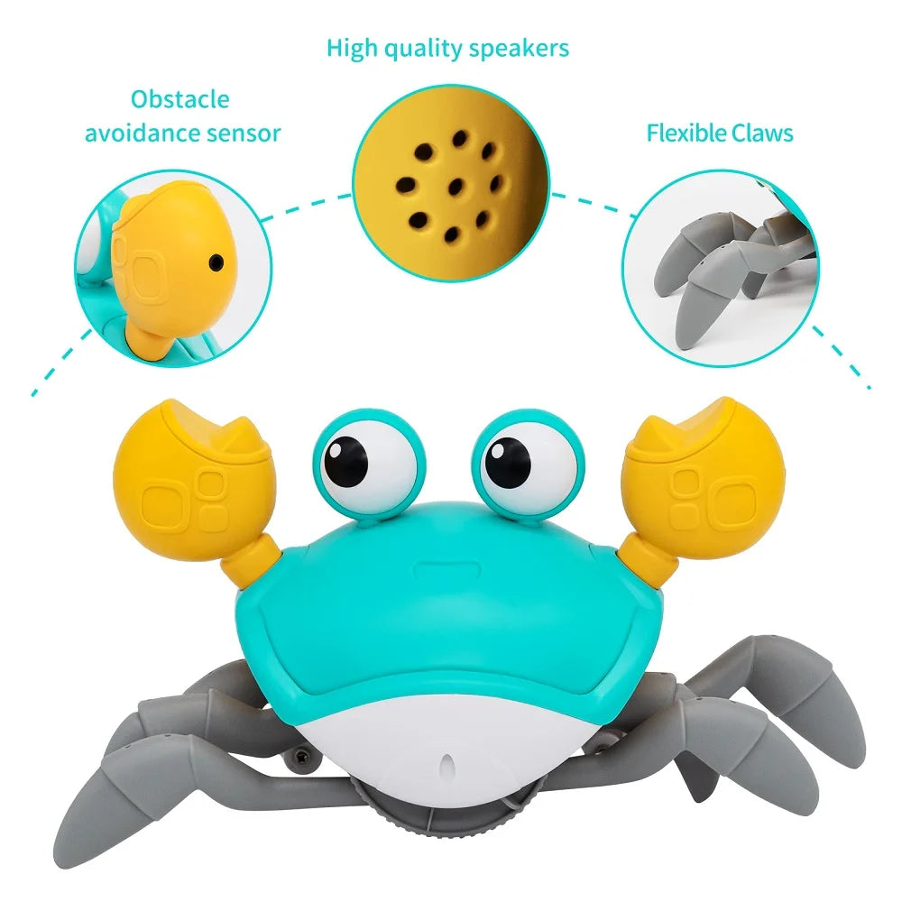 Interactive Crab Toy for Babies Creative Crawling Crab Escape Electronic Toys Animal Pet Runaway Musical Toys Gifts Dropshipping