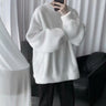 Lambswool Sweatshirts Men Fluffy Soft Warm Winter Hoodies Thickening All-match Loose Round Neck Males Casual Chic Outerwear New