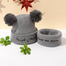 2Pcs/Set Autumn Winter Warm Baby Hat Scarf Set Solid Color Girl Boy Hats Embroidery Infant Toddler Beanies For Kids