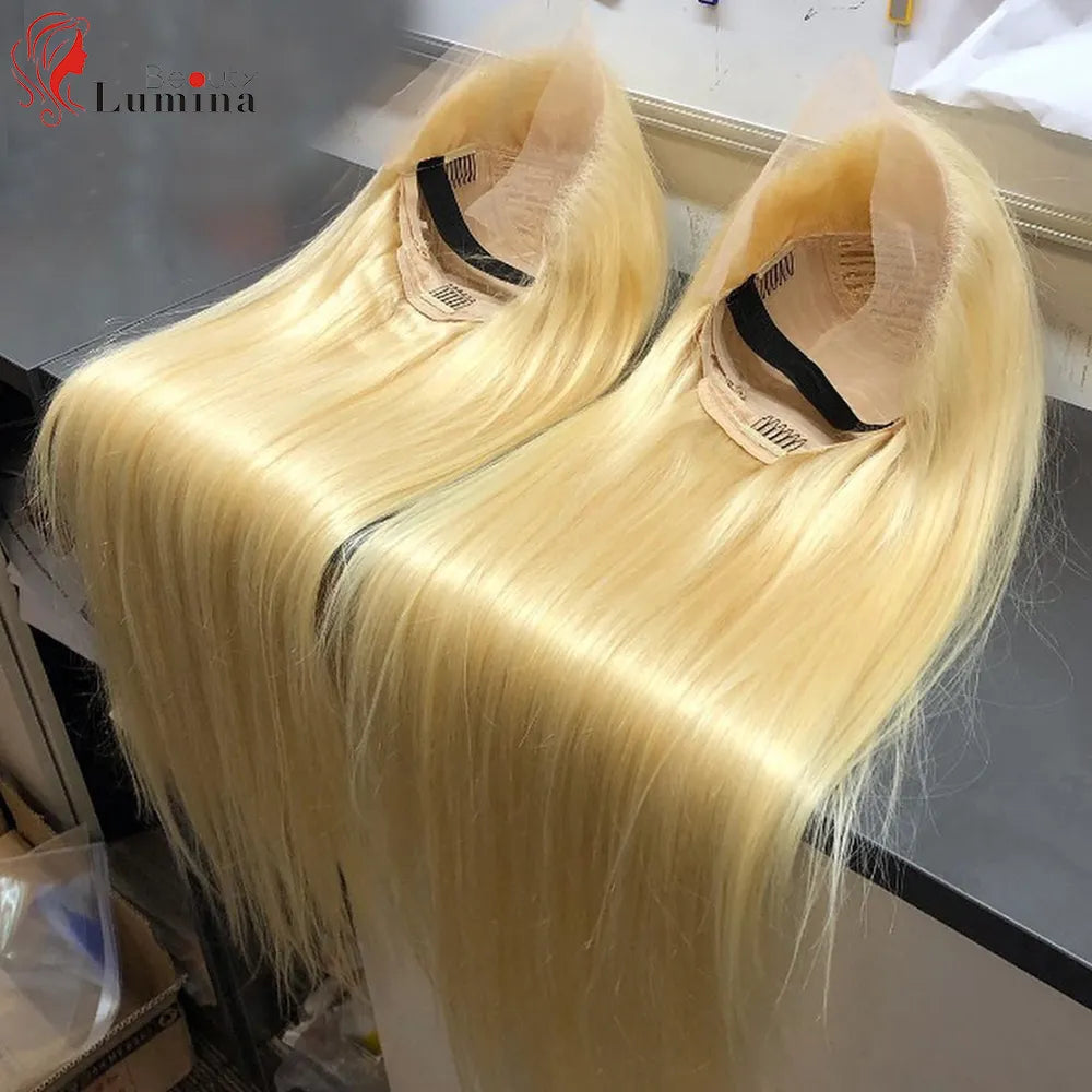 613 Honey Blonde Color 13x4 Lace Front Human Hair Wigs for Women 4x4 Lace Closure Brazilian Straight Frontal Wigs Human Hair 613