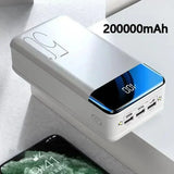 2023New 200000mAh Power Bank Portable Fast Charging PowerBank 3 USB PoverBank External Battery Charger For Mobile Phones Tablet