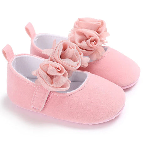 Pink Baby Shoes Princess Fashion Sneakers Infant Toddler Soft sole Anti Slip First Walkers 0-1 year old baby Christening Shoes