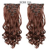 Set Hair Clip In Hair Extensions With Clips Hairpieces Synthetic Extension False/Fake Hair Blonde Eunice Hair Long Hair Pieces