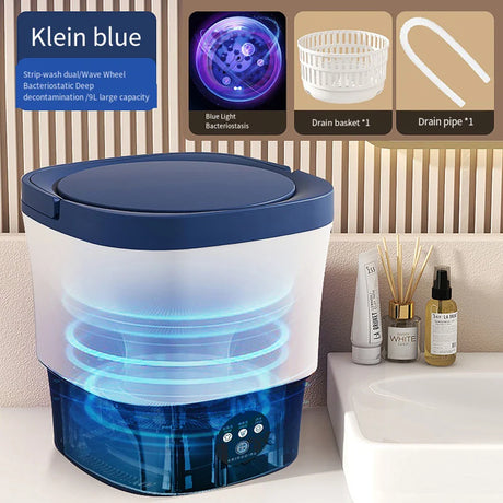 9L Tourist Portable Mini Washing Machine with Dryer Basket for Clothes Home Travel Sock Underwear Laundry Small Washer 110V 220V