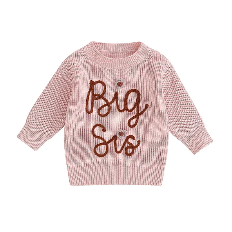 2023-07-04 Lioraitiin 0-5T Toddler Baby Girl Boy Chunky Knit Sweater Top Big Sister Brother Little Sister Matching Outfits