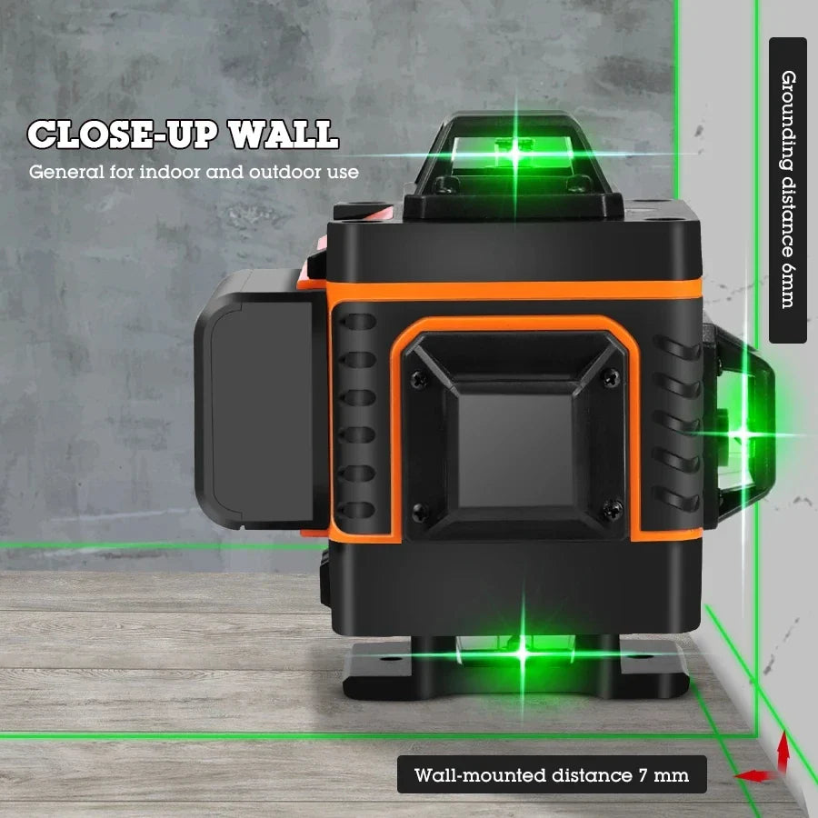 Laser Level 12/16 lines green line 3D/4D Self-Leveling 360 Horizontal And Vertical Powerful Laser level green Beam laser level