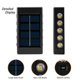 16PCS Solar Wall Light Warm Light Up and Down Auto Working 10LED Texture Black Shell House/garden/porch Lighting Light