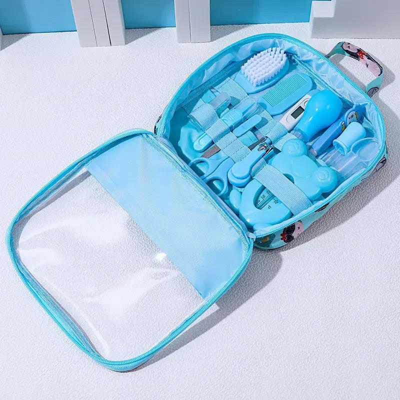 13Pcs/set Newborn Baby Care Kit Kid Toiletries Baby Kids Nail Hair Health Care Thermometer Grooming Brush Kit Clipper Scissor