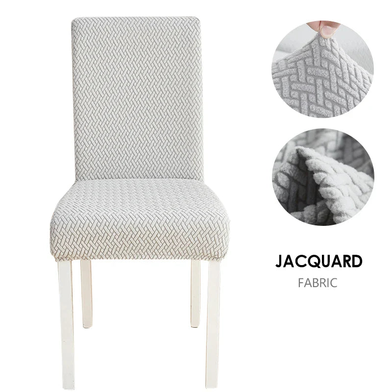 Jacquard Fabric Chair Cover Universal Size Chair Covers for Dining Room Wedding Office Banquet Seat Slipcovers Home Decor 1PC