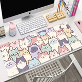 Cute Japan Cat Mouse Pad Large Gamer Mousepad DeskMat Computer Gaming Accessories Art Carpet 900x400 Play Mats Anime Office Mat