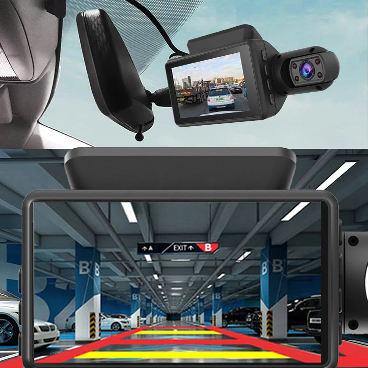 Dash Cam Car Dashboard Camera Car DVR3" Lens Driving Recorder with 2 Lenses Super Night Vision Compact Clear Dual Car Recorder