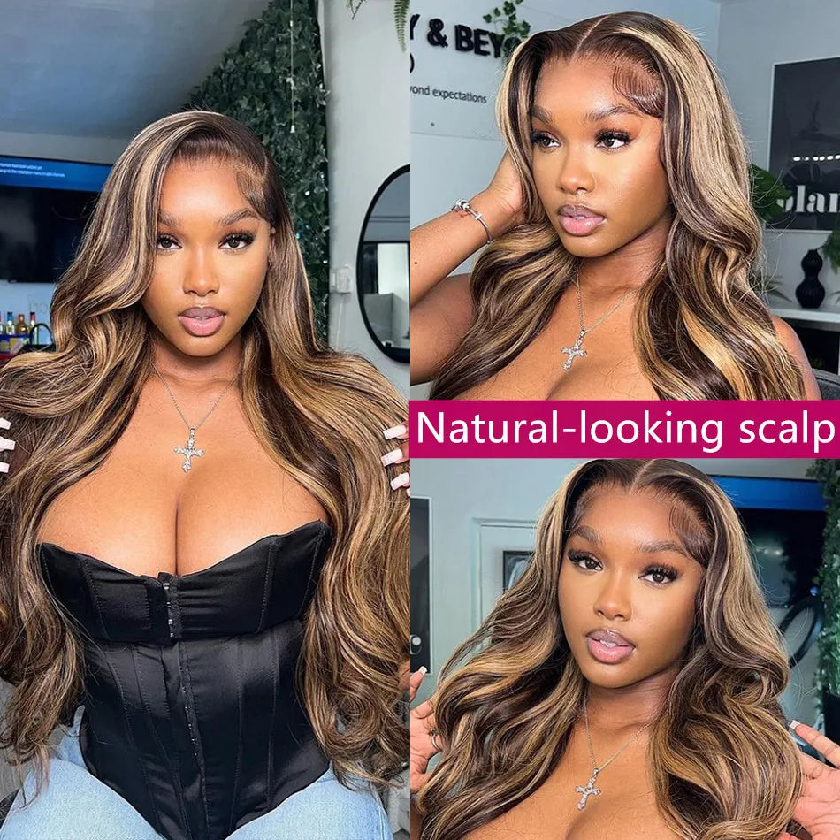 13x6 Hd Lace Frontal Wig Honey Blonde Body Wave Lace Front Wig Highlight Wig Human Hair 13x4 Colored Human Hair Wigs