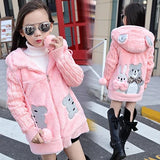 Big Size Winter Girls Jackets Keep Warm Thicken Christmas Coat Autumn Hooded Zipper Waterproof Outerwear Kids Clothes 3-12 Years