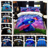 3D Cartoon Bedding Set Disney Lilo & Stitch Queen King Quilt Comforter Duvet Cover Set Children Kids Boys Bedroom Home Textile