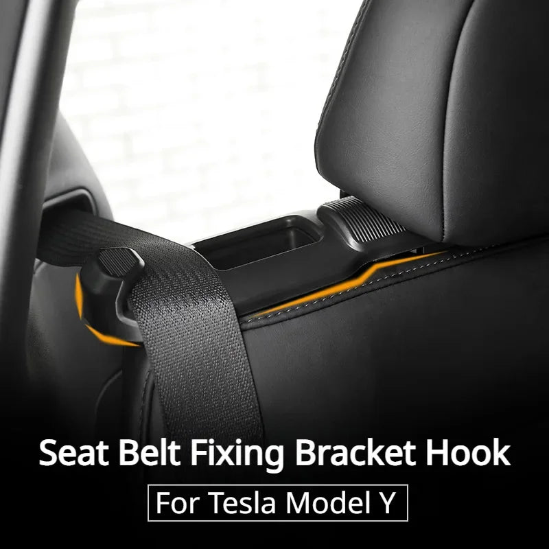 For Tesla Model Y Seat Belt Fixing Bracket Hook Car Rear Trunk Hook Holder Stowing Tidying Car Interior Accessories 2021-2023