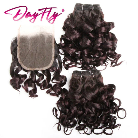 Hair Bundles With Closure Natural Brazilian Hair Weave Bundles With Closure 4x4 Short Ombre Loose Wave Bundles With Lace Closure