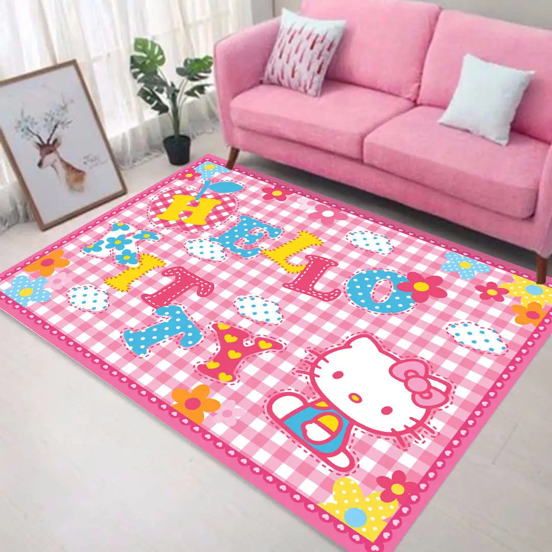 Keeppley Kitty Animation Derivatives Crystal Velvet Mat Home Floor Decoration Living Room Anti-Skid Carpets